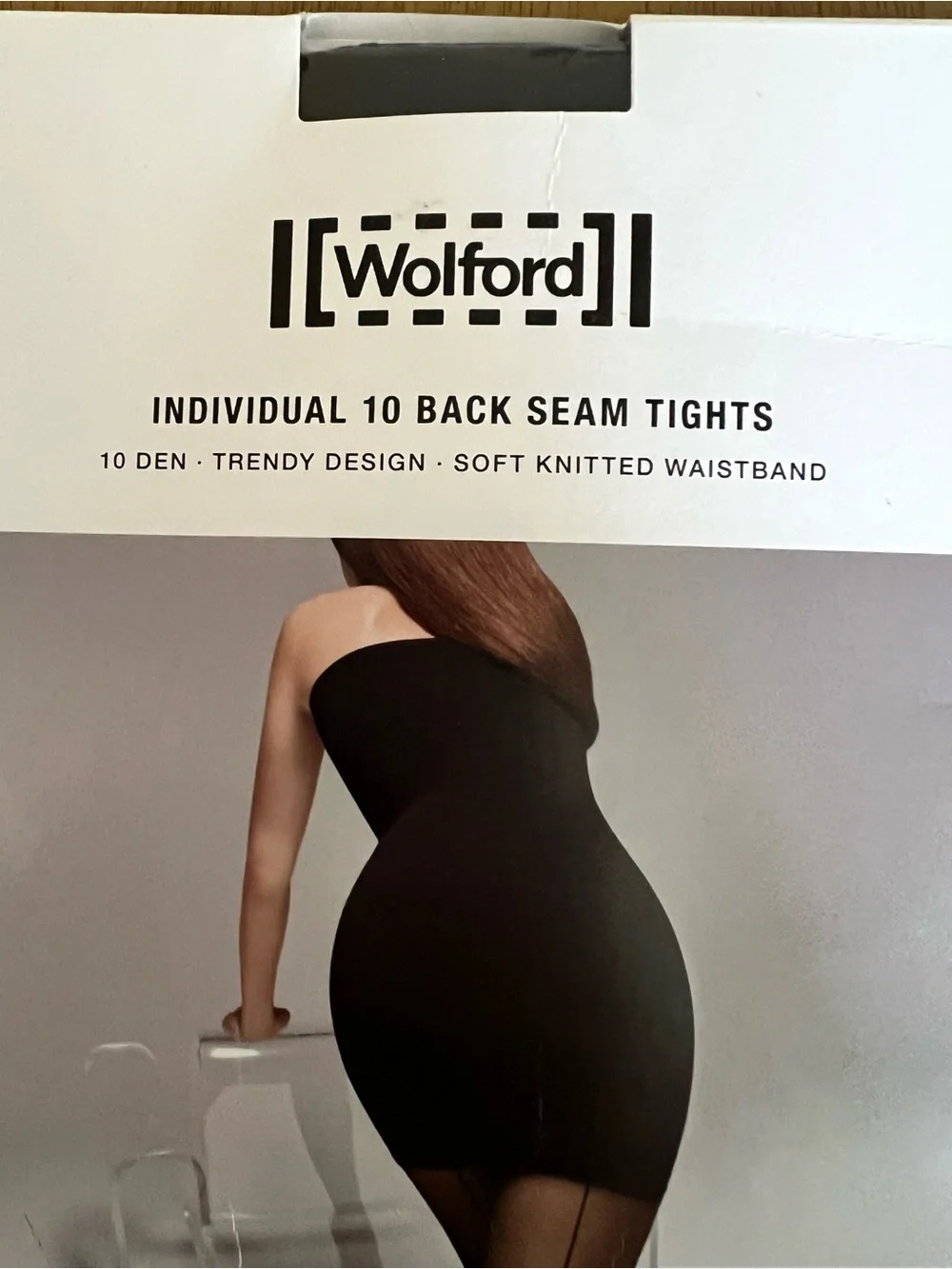 Wolford individual 10 back seam tights size M. Never worn in package. Black